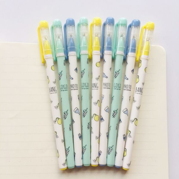 

3x fresh funny creative gel pen rollerball pen writing student stationery school office supply black 0.5mm