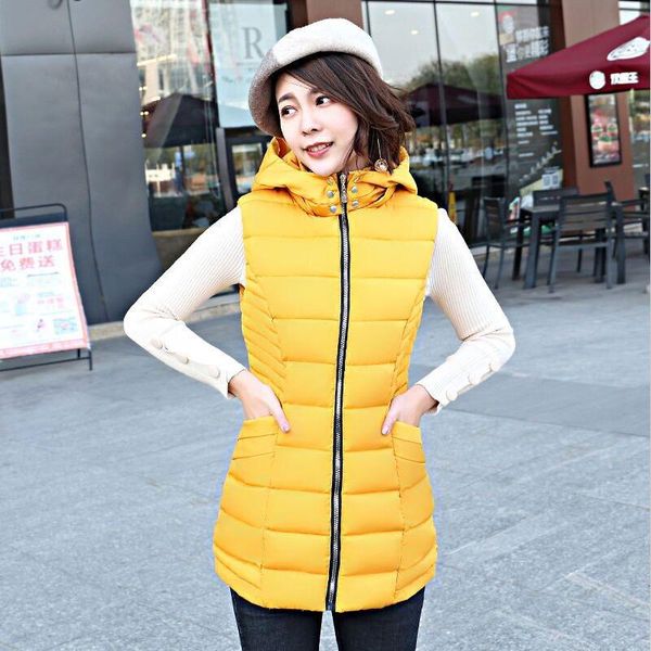

waistcoat women vest new 2020 sleeveless women vests long slim thickening warm coat female outerwear spring autumn black red, Black;white