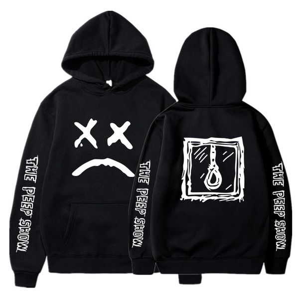 

lil peep funny hoodies 2019 lil peep printed sweatshirts plus sizes for men casual fleece streetwear hoodies cry baby, Black