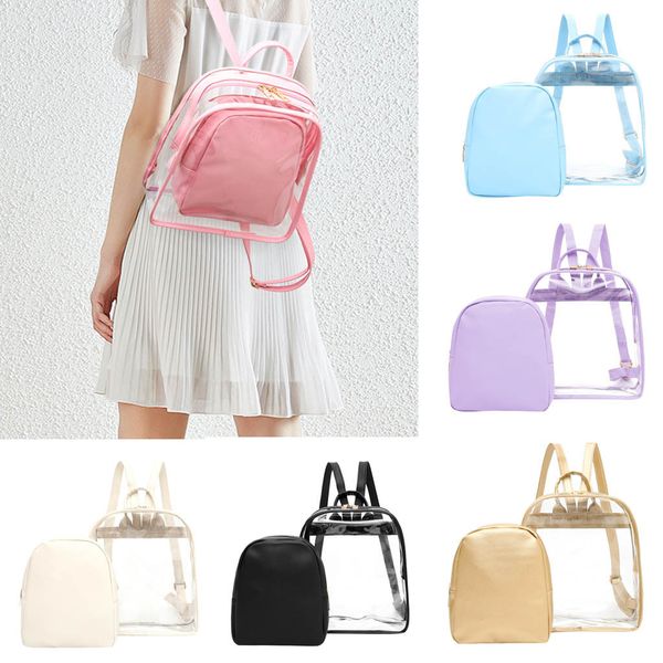 

xiniu women's clear plastic see through security transparent backpack bag travel bag luxury borsa a tracolla da donna#30
