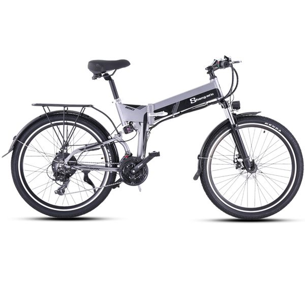 

new in 2020 electric bike 48v500w electric mountain bike 48v12.8ah lithium battery ebike bicycle, Silver;blue