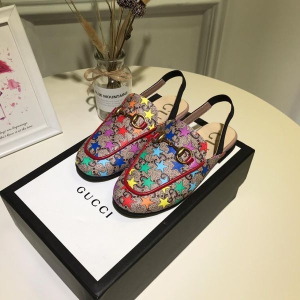 

High end flower girl hoe heel early pring erie kid leather empty prince high quality rainbow tar gucc