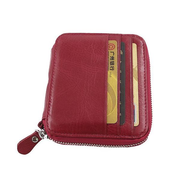 

handmade bag multi-card bag all-in-one men's and women's leather zipper a small change purse v970702, Brown;gray