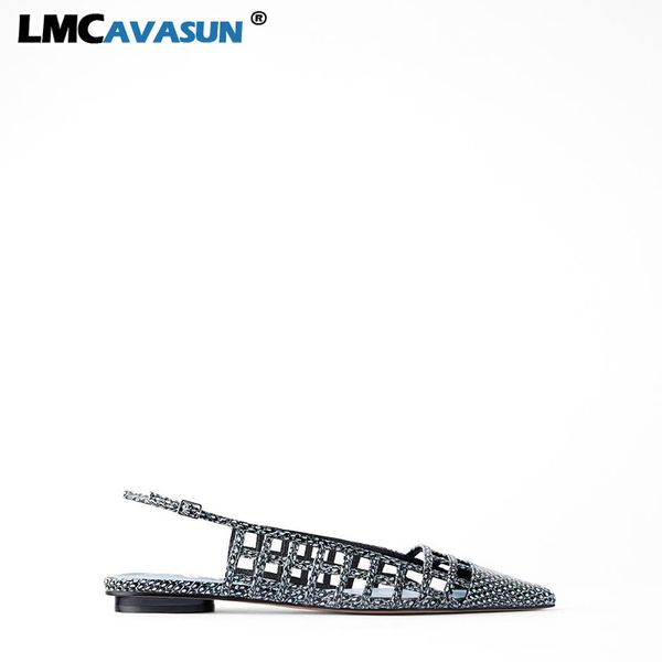 

lmcavasun new animal print women dress shoes slip on pointed toe women slingbacks women's sandals, Black