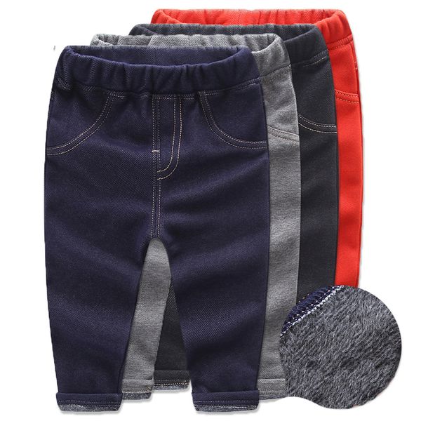 

новые 1-6 лет девочки толстые джинсы брюки для мальчика зимние мальчишки длинные брюки корейский стиль дети теплый сгущаться леггинсы для де, Blue