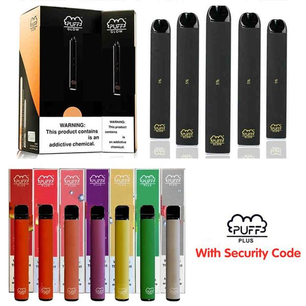 

Puff Plus Bar 550mAh Puff Glow 280mAh Vape 1.3ml Cartridge Puff Bar Pre-filled Kit with Security Code