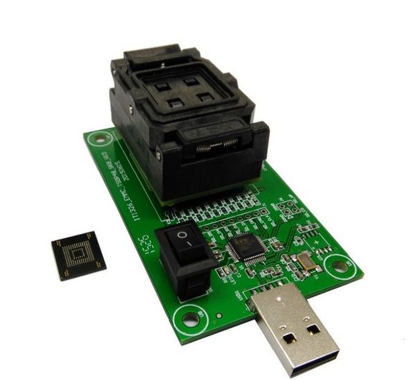 Freeshipping EMMC Socket con dimensione USB 11.5x13_0.5mm, test Flash Socket NAND EMMC, per test BGA 169 e BGA 153, a conchiglia
