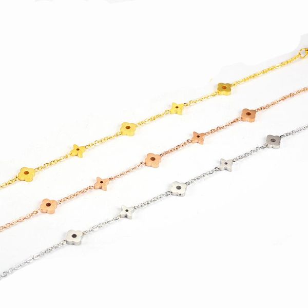 

ladies gift charm bracelet and bracelet female chain link women's friendship stainless steel jewelry, Black