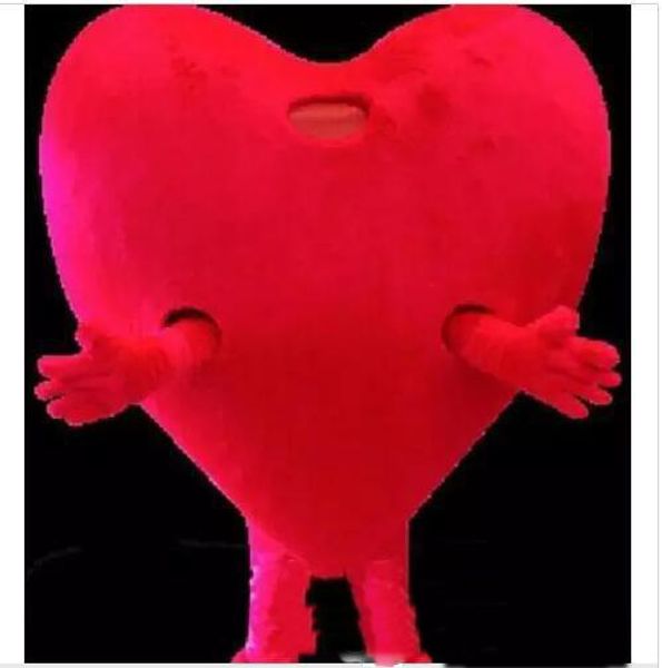

2018 pure love red heart mascot costume size romantic valentines day birthday party carnival mascotte outfit suit, Red;yellow