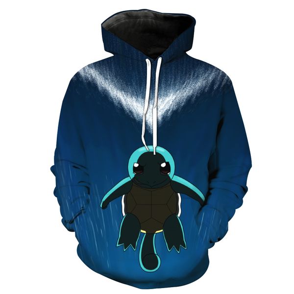 

New Sweatshirt Designer Hoodies Long Sleeve The Tortoise Printed Hooded Pocket Fashion Hipster Hooded Hoodies Blue Euro Size Free Shipping