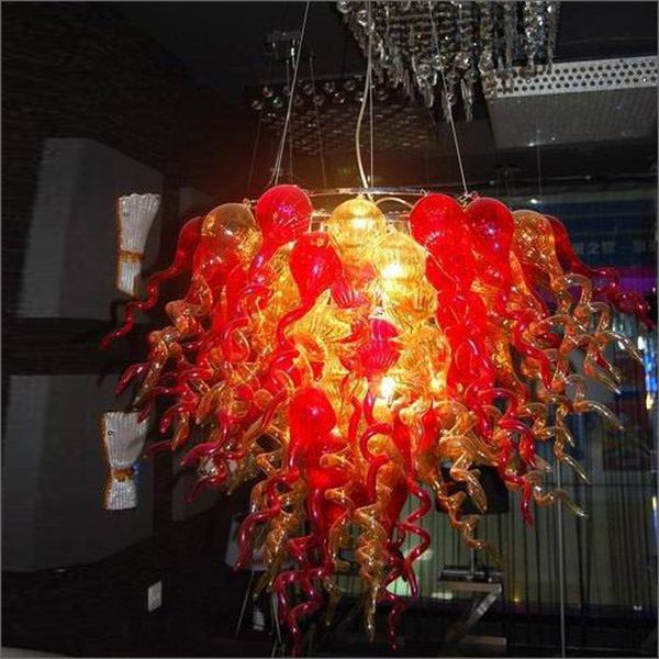 

led light source tiffany style blown glass chandelier lightings creative hand blown glass ceiling lights for l lobby decor