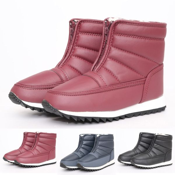 

snow boots women winter boot mother shoes antiskid flexible fashion casual boots keep warm winter with fur botas mujer, Black