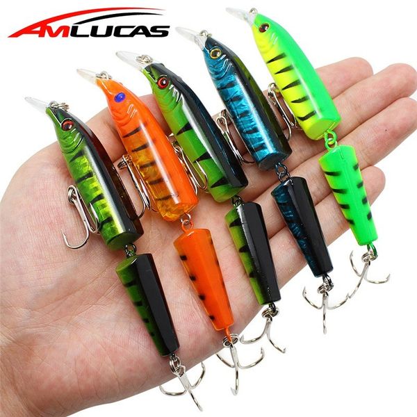 

amlucas 10.5cm 9g wobblers pike fishing lures artificial multi jointed sections bait crankbait fake fish fishing accessories ww6