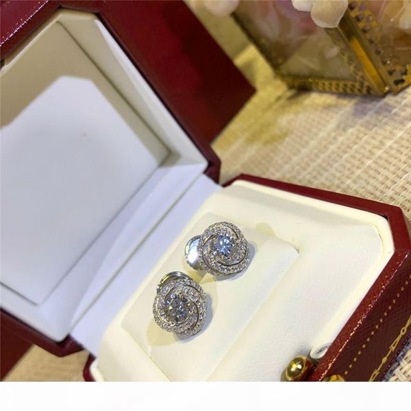 

luxury earrings jewelry s925 sterling silver small round diamond earrings luxury women jewelry gift ing, Golden;silver