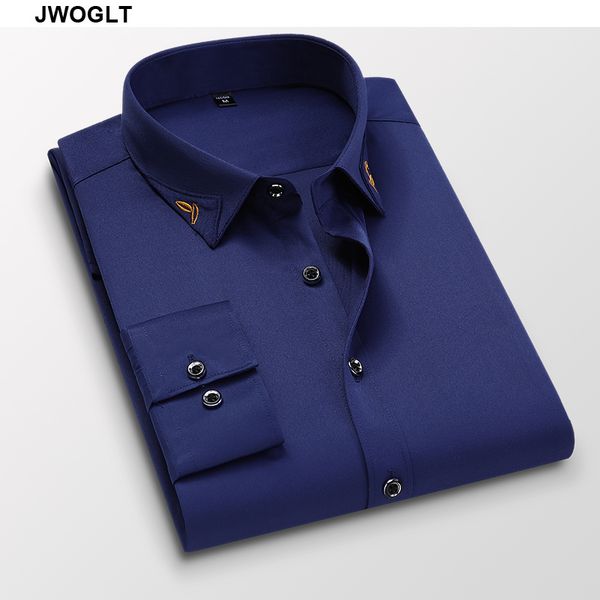 

men's casual shirts spring and autumn long-sleeved shirt slim fit korean style wrinkle-ironing stretch youth clothing, White;black