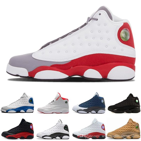 

13 hyper royal olive bordeaux sngl day love respect white chicago bred basketball shoes 13s wheat sports shoes mens athletics sneaker, White;red