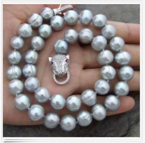 

2019 aaa12-13 mm baroque natural gray south sea pearl necklace 18 inch 925 silver