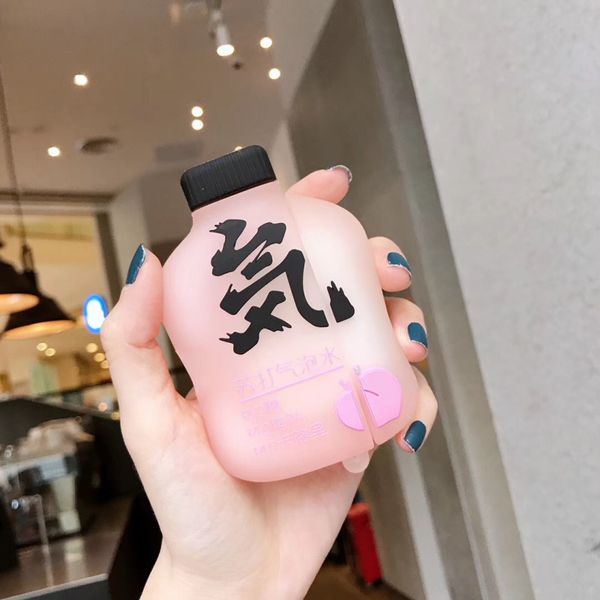 

3d cute cartoon drink bottle design earphone case for airpod pro silicone bluetooth headphone case cover for airpods 1/2