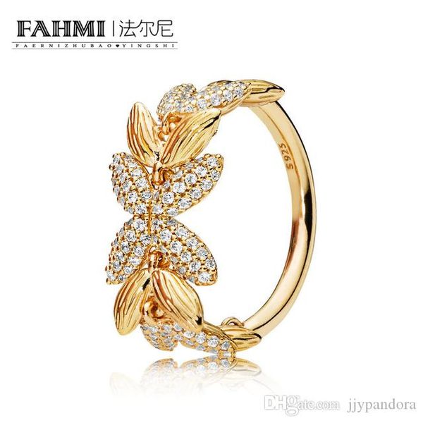 

фахми 100% 925 sterling silver new romantic 167735cz shine круг семена кольцо оригинальные женские украшения сувениры, Slivery;golden