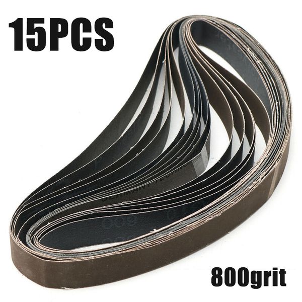 

15pcs 1*30 600 grit aluminum oxide sanding belt metal polishing practical