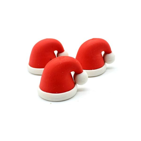 

christmas hat eraser removable rubber eraser stationery school supplies papelaria kids penil eraser toy gift color random