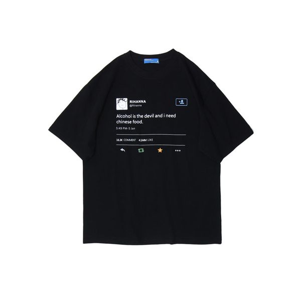 

summer mens designer t shirts 2020 fashion harajuku printed white black short sleeve streetwear cotton big size dmt68