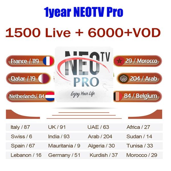 

1year neotv pro subscription arabic europe french neo tv pro m3u code france bulgium programs for smart tv android box mag box