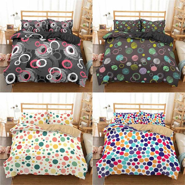 

homesky wave point bedding set duvet cover king  comforter bedding set 100% microfiber 3/4pcs family bedclothes