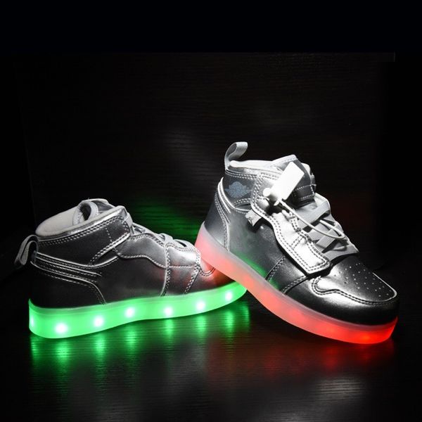 

2020 infant jumpmen mid 1s kids basketball shoes colored lights child's 1 sneakers sports children boy girl trainers size 28-35, White;red