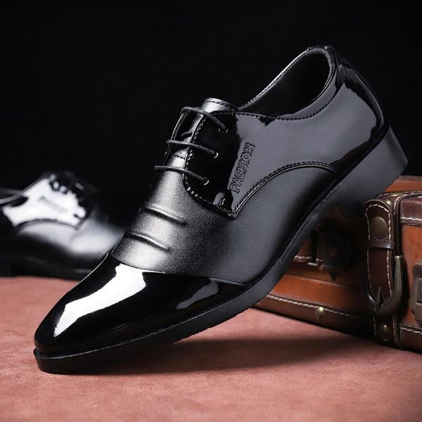 

man business party leather shoes men's retro pu round head personality buckle street shoes male sapatos de couro para homens, Black