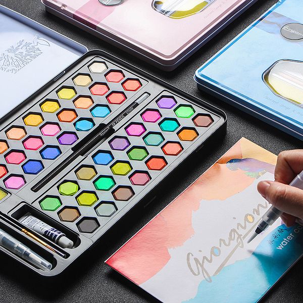 

solid watercolor pigment set cake 36 colors/48 colors children art painting supplies portable 7 pcs sets painting color