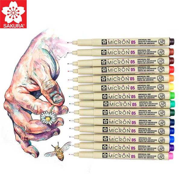 

sakura needle pen set waterproof drawing manga pigma micron liner brush pens hook line graphic markers art supplies