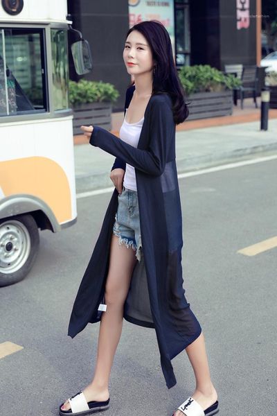 

clothing designer solid womens summer rash guards fashion donna coats chiffon with modal panelled sun protective, Black