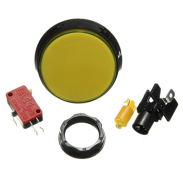 5pcs Amarelo Luz LED 60 milímetros Push Button Arcade Video Game Jogador interruptor