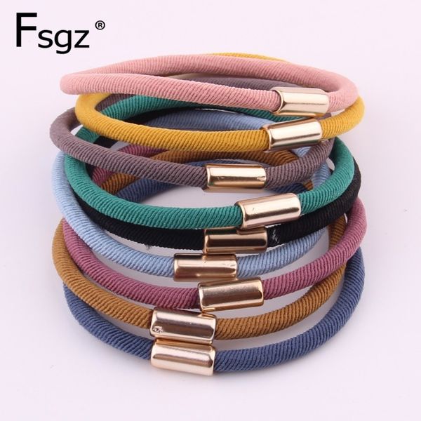 

5 pcs high elasticity hair gums for women soft solid hair rings pony tail thread type tie elastic rubber bands loops access