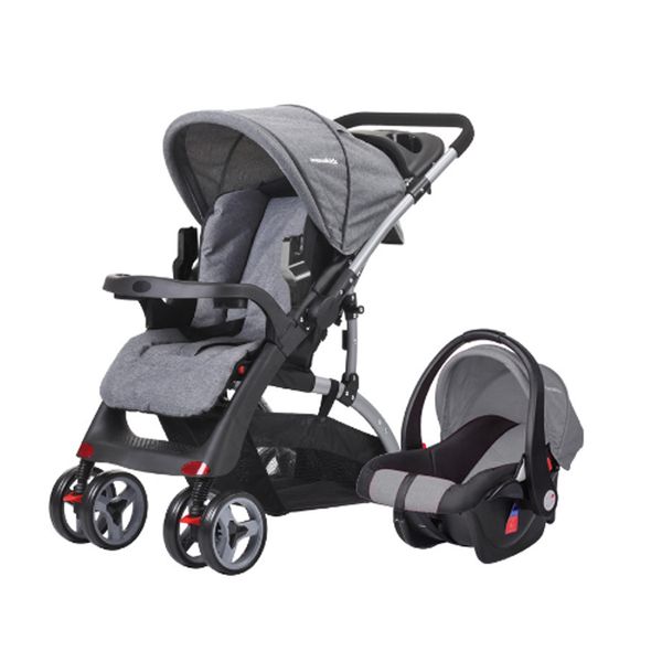 

2 in 1 four wheels stroller baby stroller lying or dampening folding light weight baby newborn stroller with carrying basket