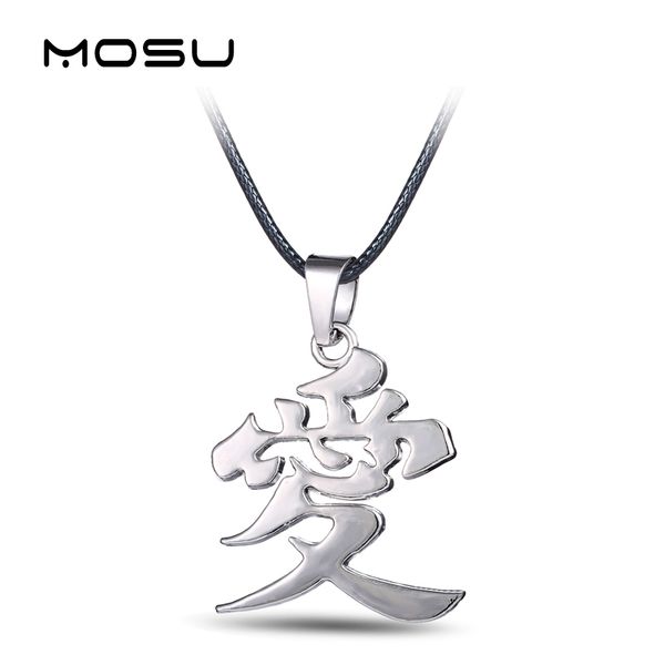

mosu anime naruto metal necklace gaara gourd love logo pendant cosplay accessories jewelry can drop-shipping, Silver