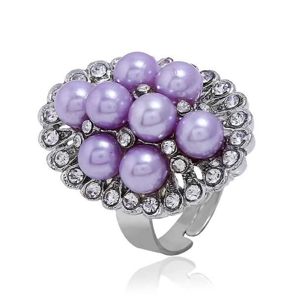 

взрывные модели аксессуары креативный горячие европейские и американские моды кольцо открытие regulation ретро pearl ring, Silver