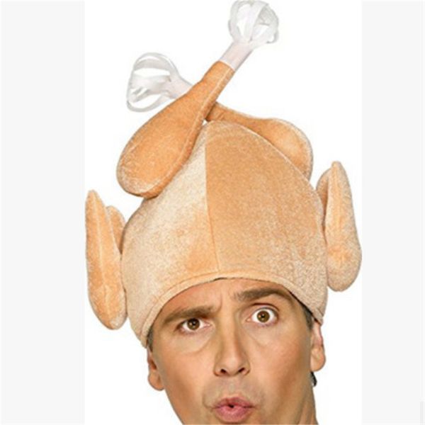

1pcs plush roasted turkey hat christmas dinner chef costume turkey trot hat fancy roasted caps #y2
