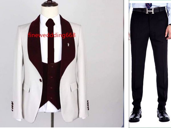 

classic shawl lapel wedding tuxedos slim fit suits for men groomsmen suit prom formal suits (jacket+pants+vest+tie) 835, Black;gray