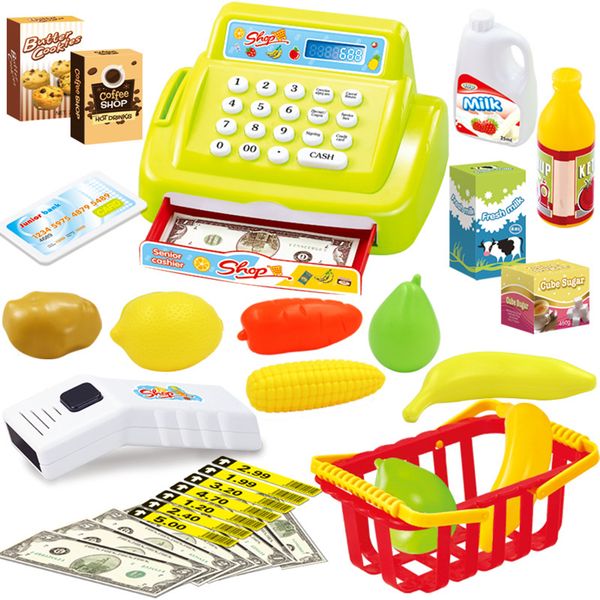 

26pcs/set shop cash register scanner cash model with sound pretend play kids toy ideal christmas gift for your children play