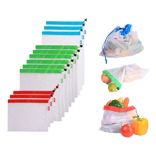 

12pcs reusable mesh produce bags washable eco friendly bags shopping for grocery shopping storage fruit vegetable toys