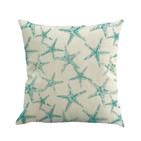 

vintage ocean starfish shell conch linen cushion throw cushion home decoration