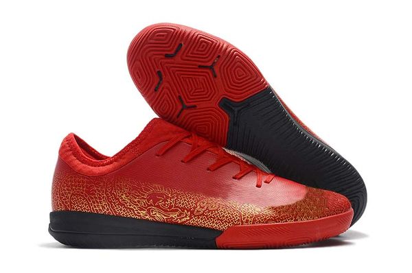 

2019 men knitted soccer shoes mercurial superflyx 6 elite ic / tf soccer shoes indoor / outdoor red low help football shoes