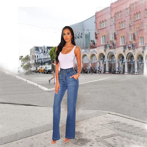 

sz.wensidi 22quality jeans woman new style large size ladies jeans fashion casual long pants girls women ripped drop ship, Blue