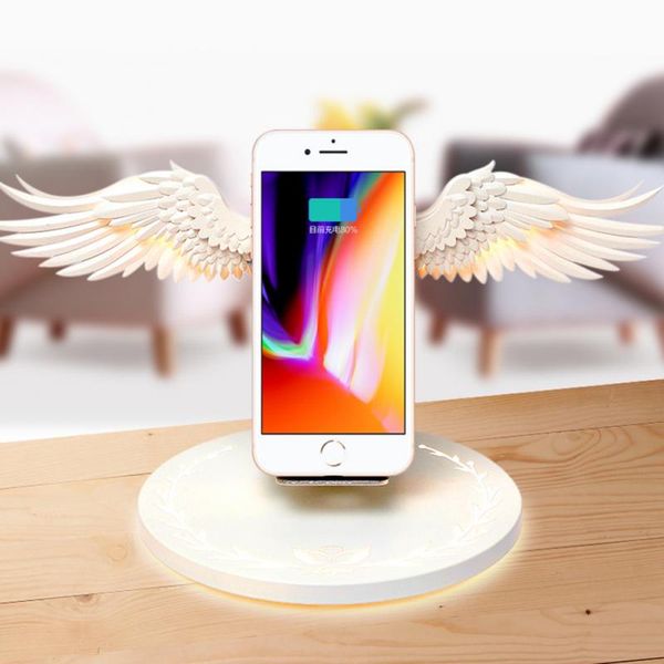 

Wireless Charger Fashion Angel Wings 10W Wireless Charging Stand Compatible IPhone/Galaxy Huawei Fast-Charging Wireless Charger White Color
