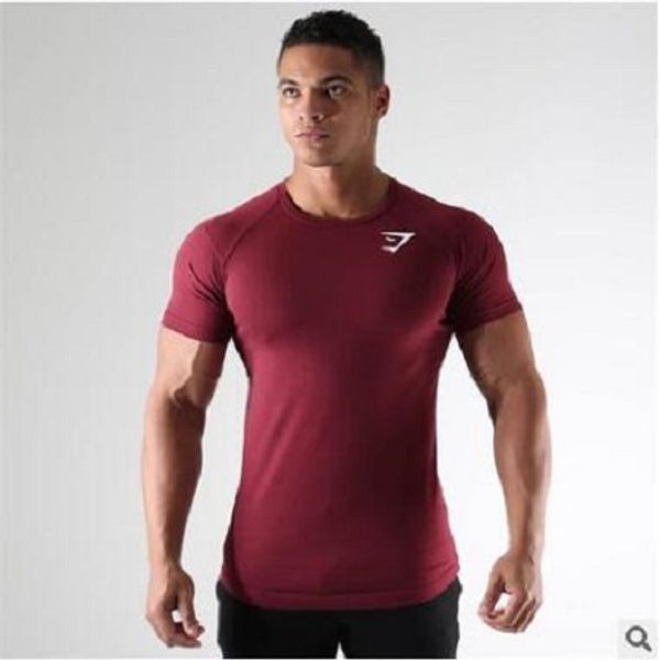 

новый дизайнер мужская беговая спортивная футболка тренажерный зал фитнес бодибилдинг тощий принт футболка лето мужской бег трусцой обучение, White;black