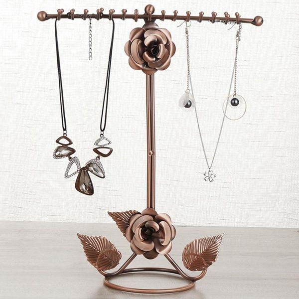 

with base shopping mall hanging pendant table display engraved rose earrings storage jewelry stand necklace bracelet organizer, Pink;blue