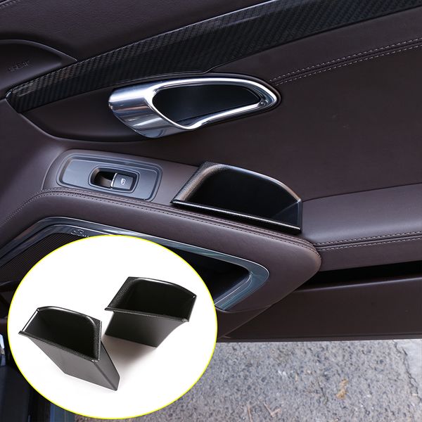 

2 pcs car inner door storage box glove armrest box abs plastic for 911/718 2016-2019 accessories