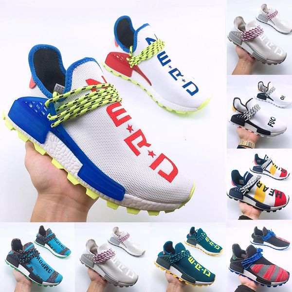 

pharrell williams x women running shoes designer human race blue yellow gray cream luxury men youth casual trainers sports sneakers